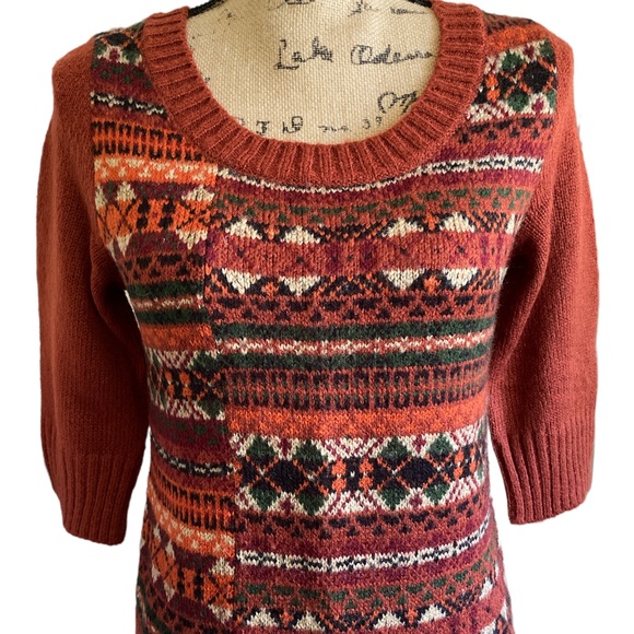 kensie • 3/4 sleeve nordic sweater • small - Picture 6 of 6